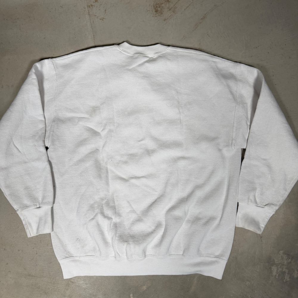Vintage Happy Holidays Schnuck‎ Confectionery graphic Sweatshirt White L - Picture 5 of 7